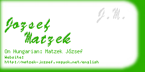 jozsef matzek business card